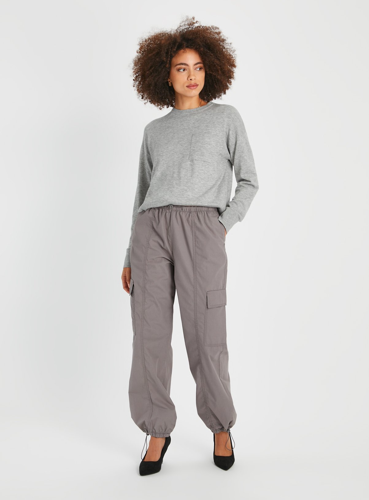 Light Grey Parachute Trousers  12 - Image 2 thumbnail